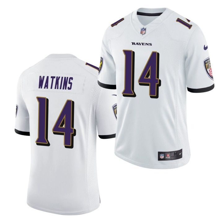 Men Baltimore Ravens #14 Sammy Watkins Nike White Game NFL Jersey->baltimore ravens->NFL Jersey
